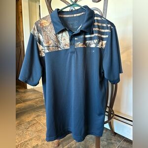 Legendary Whitetails Men's Blue and Brown Camo Polo